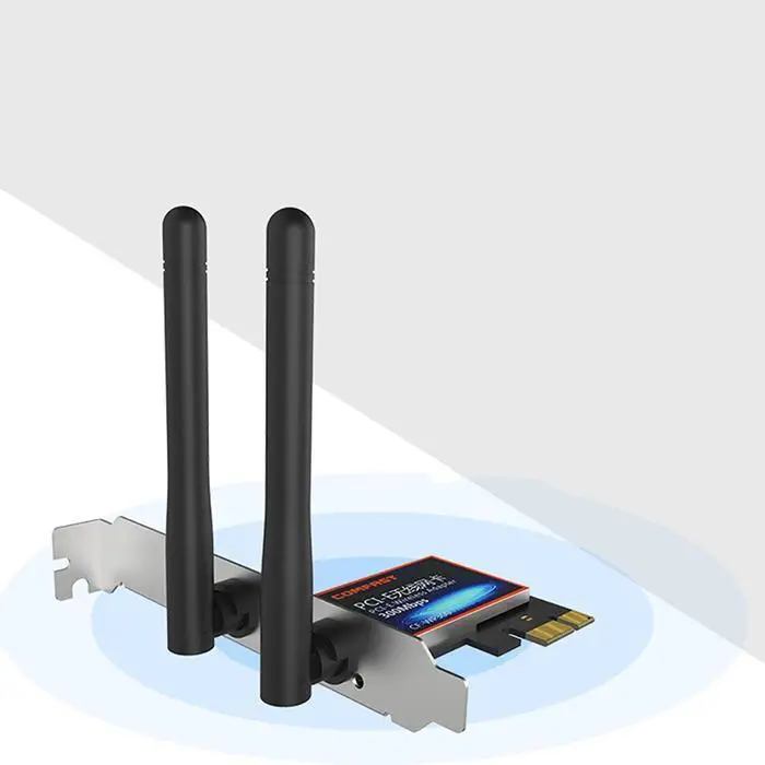 Двойные антенны беспроводная сетевая карта PCI-E черный интерфейс WiFi с 2 адаптером 2,4 г 100 м 300 Мбит/с