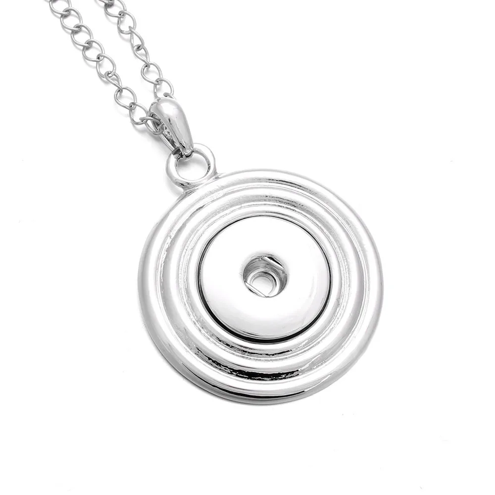 New Snap Jewelry Round Loop Pendant Snap Necklace Fit Diy 18mm Snap