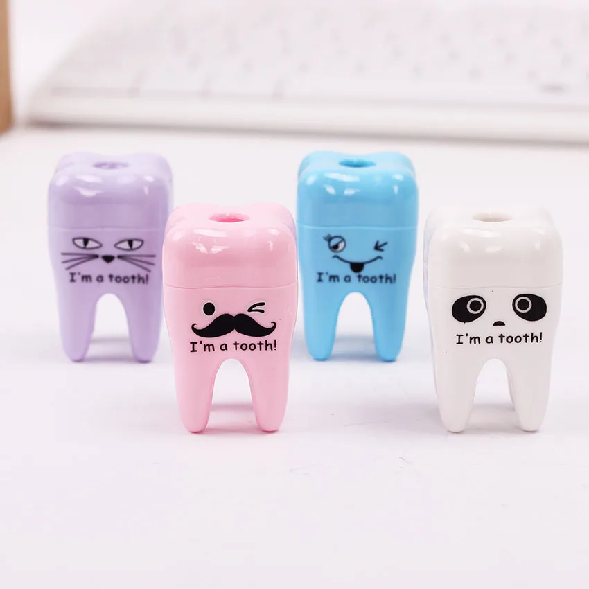 

1PC Creative Cute Candy Colored Teeth Shape Pencil Sharpener Children Pencil Office Stationery Student Teaching Supplies