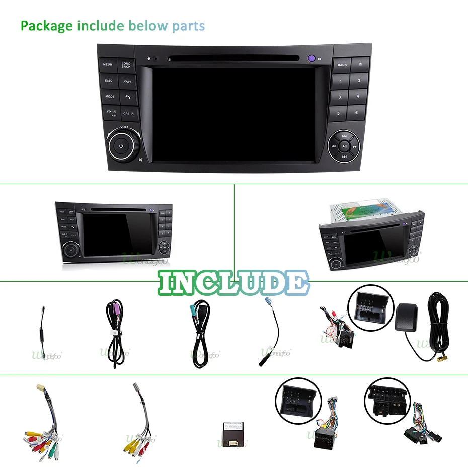 Cheap DSP IPS Android 9.0 4G 64G Car 2 din GPS For E-Class W211 Mercedes Benz CLK G-Class W463 CLS W219 DVD PLAYER radio stereo output 2