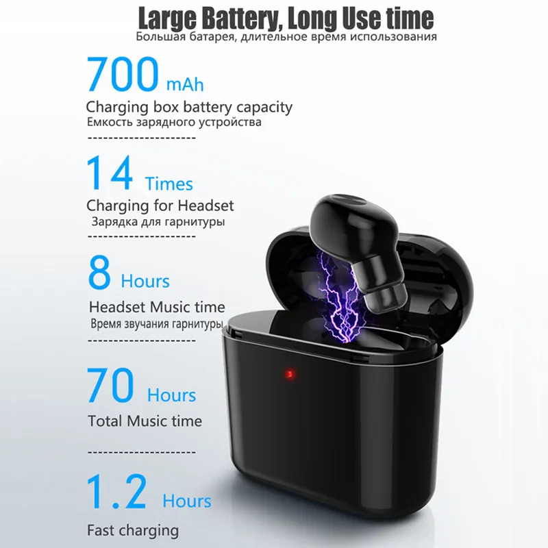 BL1 одно ухо Bluetooth гарнитура для Android Xiaomi IOS samsung микрофон бизнес зарядка коробка музыкальные наушники