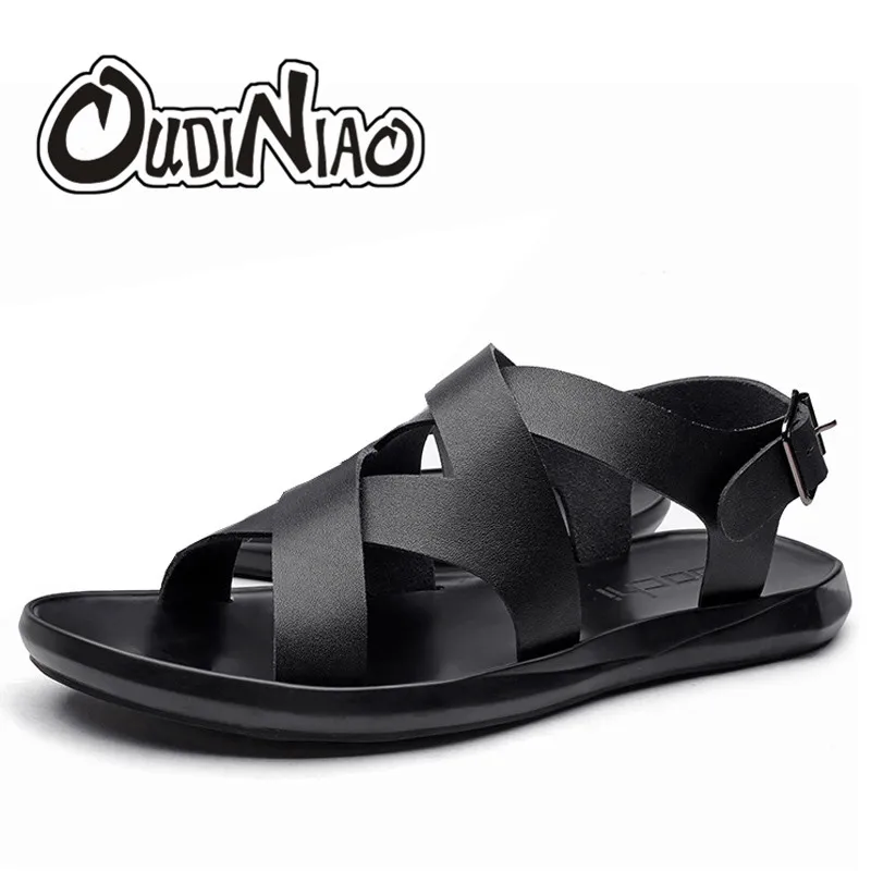 

OUDINIAO Mens Shoes Special Design Men Sandals Summer Men Shoes Beach Breathable Buckle Gladiator Sandals Men Zapatillas Hombre