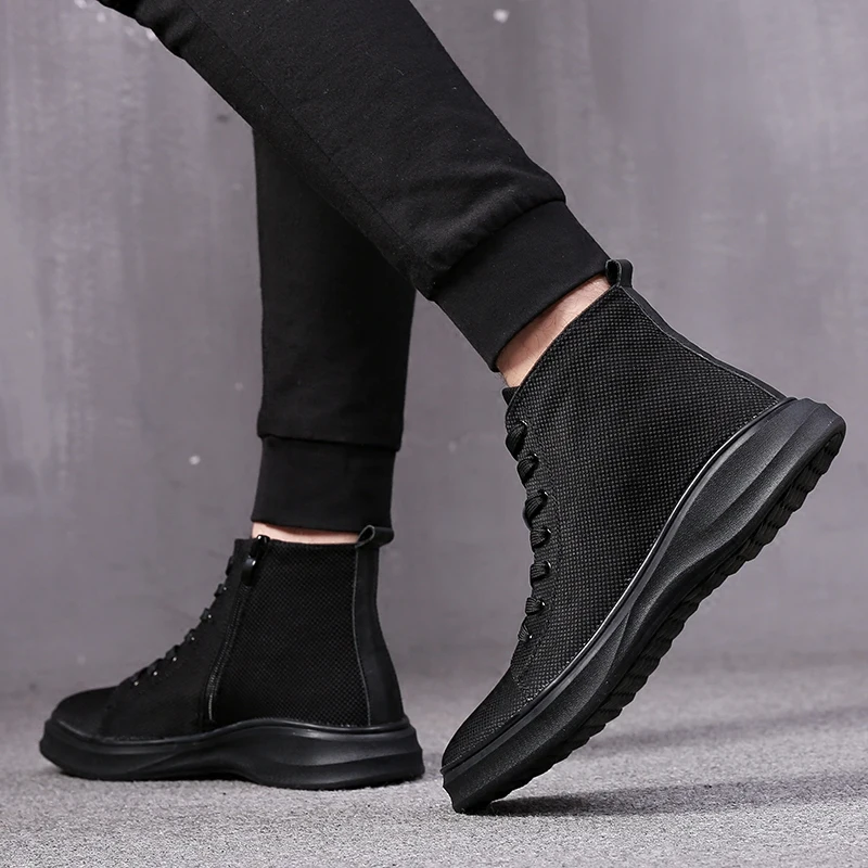 Genuínas Livre Masculina Preto Ar Respirável Lace Ao Topo Superior Sapatos Botas De Homens up Marca Primavera Mycoron 2018 outono Alta RwU7Z