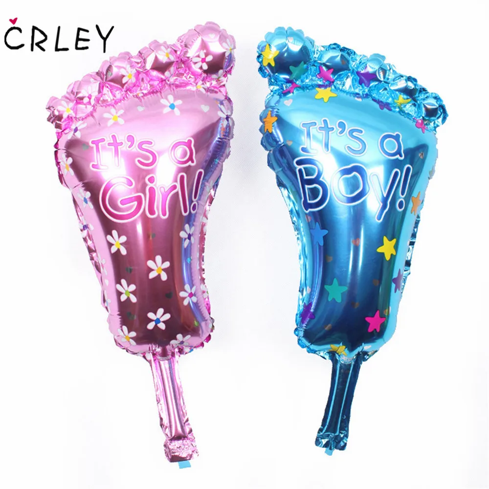 Crley 2 шт. Фольга шары синий розовый Baby Foot гелиевые День матери украшения дома