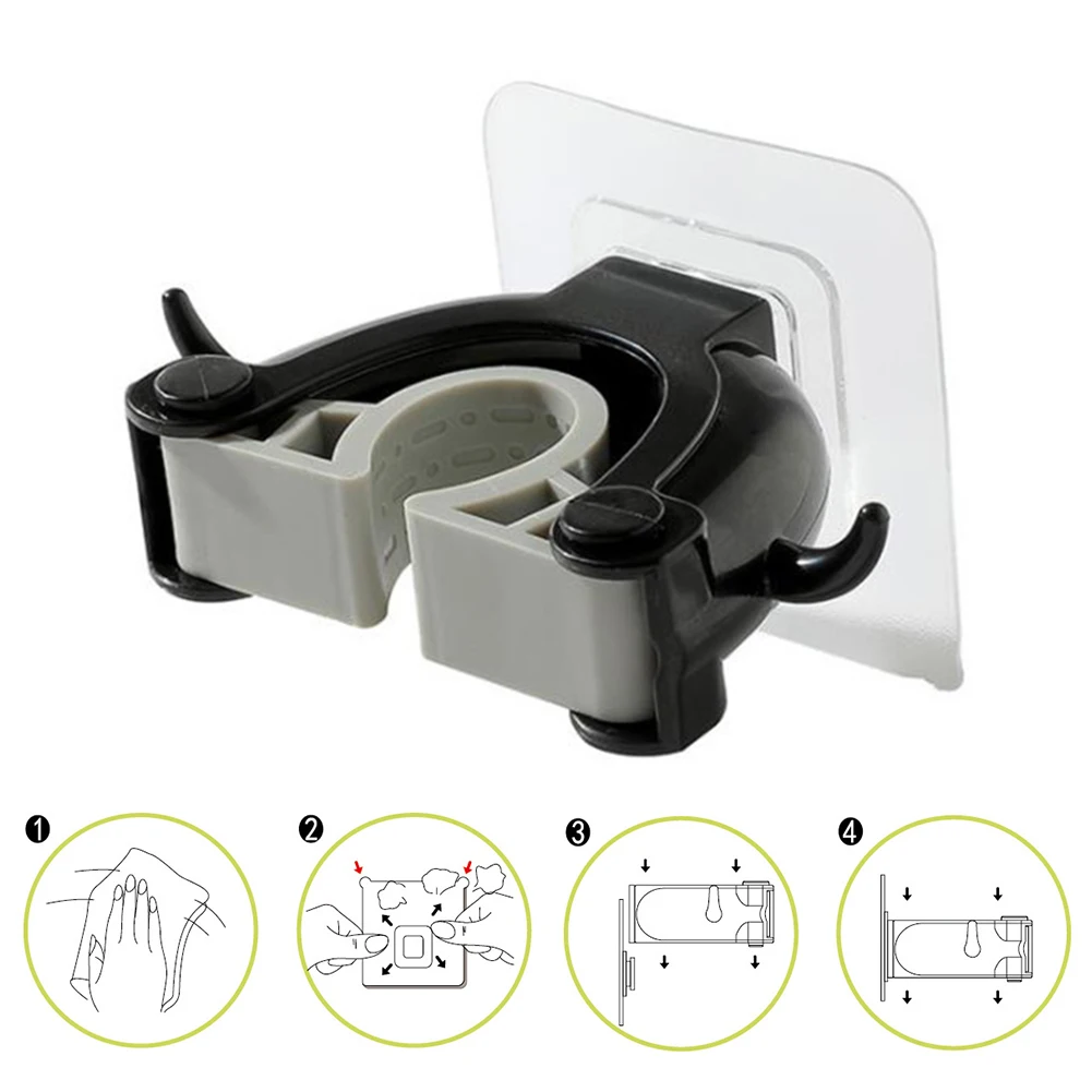 Самоклеящийся держатель для швабры, органайзер для ванной комнаты, нескользящий, экономия пространства, простая установка, Кухонное настенное крепление, многоразовая форма рога