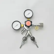 CO2 двойной Калибр регулятор с Y splier и два Checkvalve, CO2 регулятор, 0~ 3000psi, 0~ 60psi Европейский G1/2