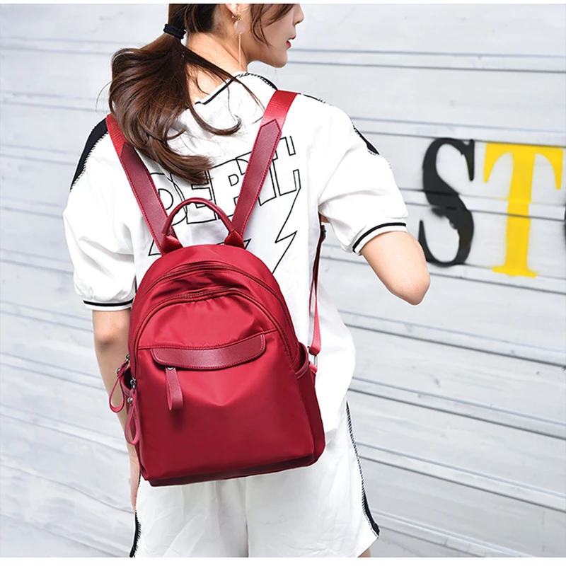 2018 Oxford moda Mochilas mujer joven señora mochila impermeable chica colegio escuela bolsa de viaje Negro rojo mochila caliente
