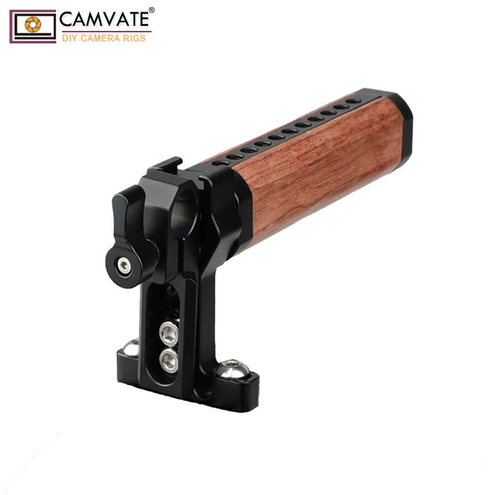 

CAMVATE Top Cheese Handle Wooden Grip with Rod Clamp (Black Thumbscrew) C1717