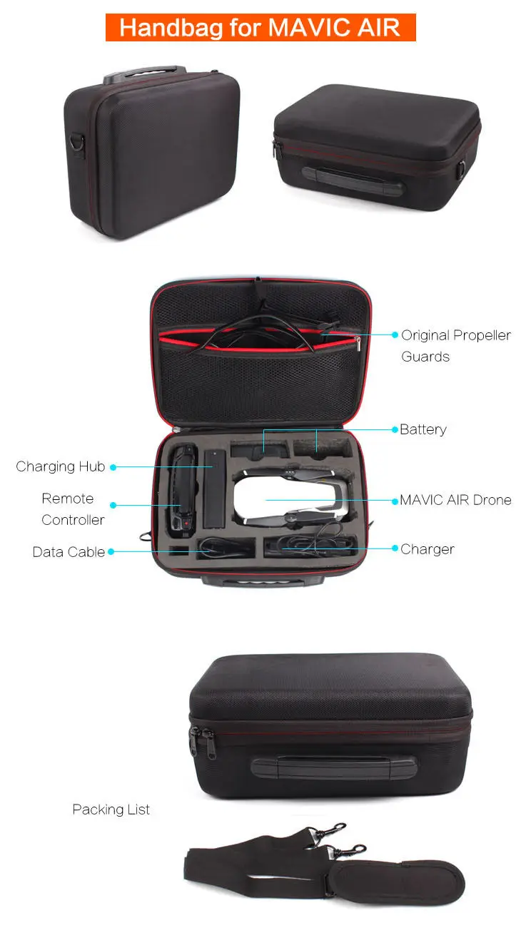 Рюкзак для DJI MAVIC Air Case Прочный футляр для хранения сумка защитная коробка чехол для переноски корпус дрона/батареи/контроллер чехол для переноски