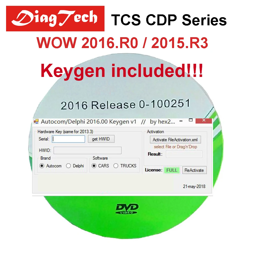 

New Version WOW 2016.R1 Software 2016.00 / 2015.R3 For TCS CDP Pro Multidiag Pro+ MVD And WOW Snooper CDP MVD For Cars Trucks