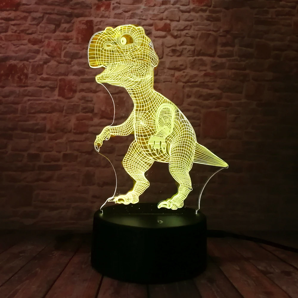 Новый уникальный Тираннозавр Рекс Динозавр Дракон 3D 7 Изменение цвета визуальный