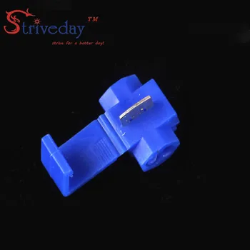 

50pcs/lot 802P3 Blue Scotch Lock Quick Splice Crimp Terminal G14 18-14 AWG Hard Soft 0.75-2.5 Wire Connector