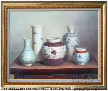

Still Life porcelain chinaware Oil painting on canvas hight Quality Hand-painted Painting 58