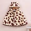 Hooyi-abrigos de leopardo para bebé, ropa de abrigo de lana, capa de Animal, Poncho para niños, prendas de vestir exteriores, trajes ► Foto 3/6