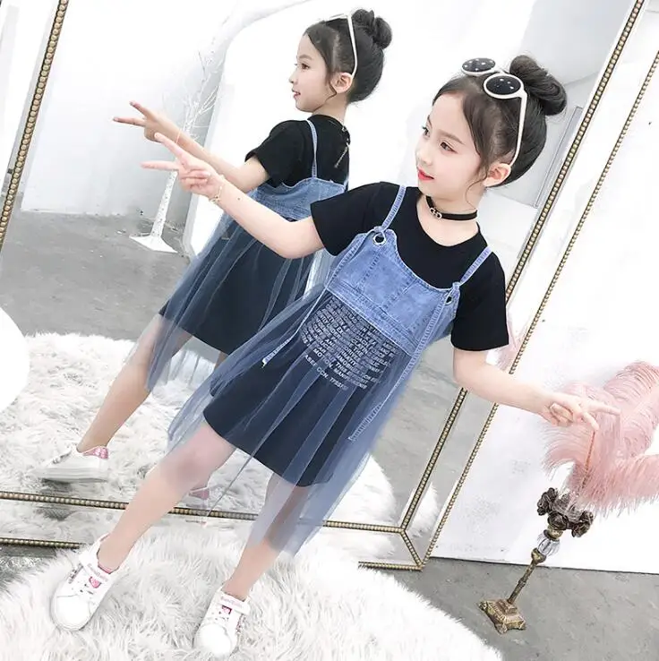 

QQ583 Fashion Girl Sets 2019 Kids Sets Leisure children's clothes 110-160cm Hot Style Girls Clothing Summer Retail