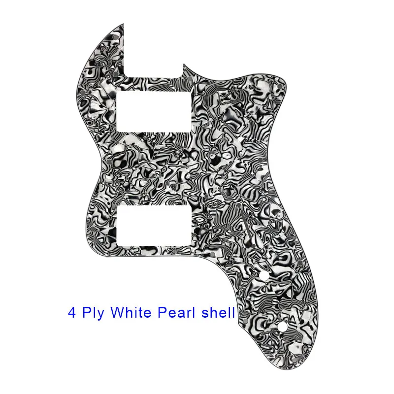 Запчасти для гитары Pleroo-для классической серии '72 Telecaster Tele Thinline Guitar pickguard Scartch Plate с пикапами хамбакера PAF - Цвет: White Pearl Shell