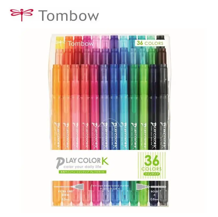 Tombow Play color K цветные маркерные ручки с двойным наконечником 36 цветов Япония