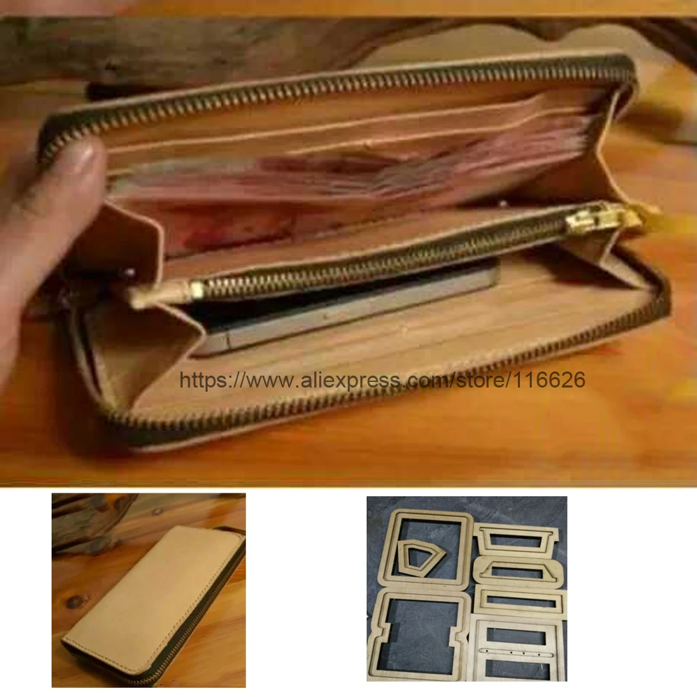 $102.13 DIY leather craft zipper coin bag wallet phone case die cutting knife mould hand punch tool template 20x10x2