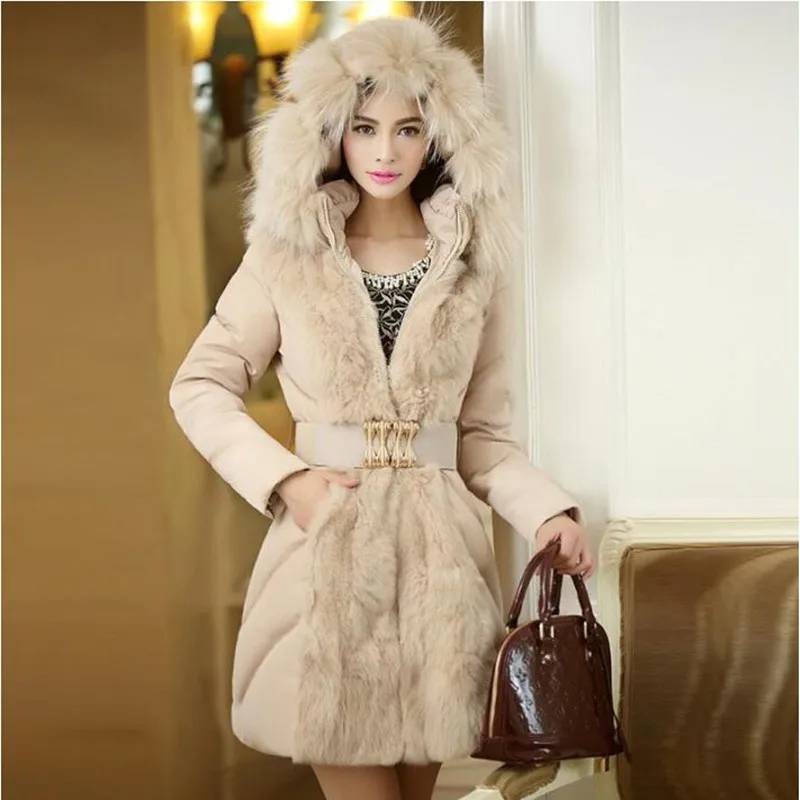 

Luxury Style Coat Fashion Women's Overcoat Winter Cotton Coats Comfortable Warm Leather Collar Coat Fur Collar Hooded Overcoat