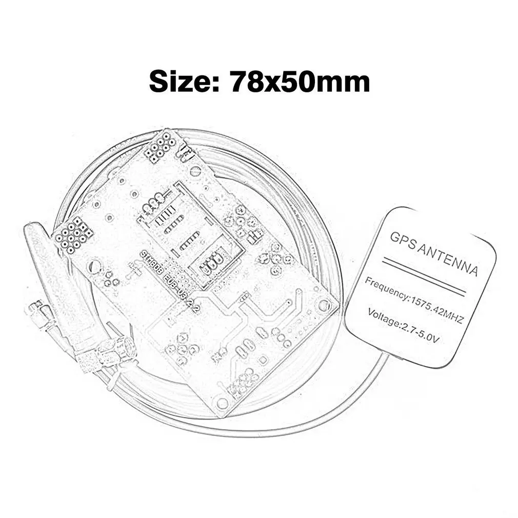 SIM808 модуль GSM GPRS gps макетная плата IPX SMA с gps антенной для Raspberry Pi STM32 51MCU Поддержка голоса