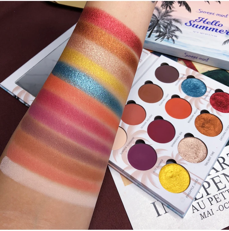 

Professional Makeup SUMMER 12 Colors Eye shadow Palette Shimmer Matte magnet EyeShadow Pallete Warm Pigmented Palette Cosmetic