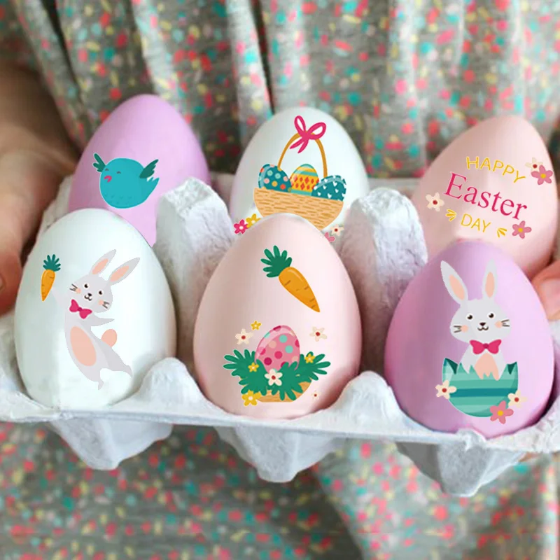 

Cyuan Happy Easter Decoration Temporary Tattoo Stickers Easter Party Favors for Kids Easter Egg Stickers Happy Easter Supplies