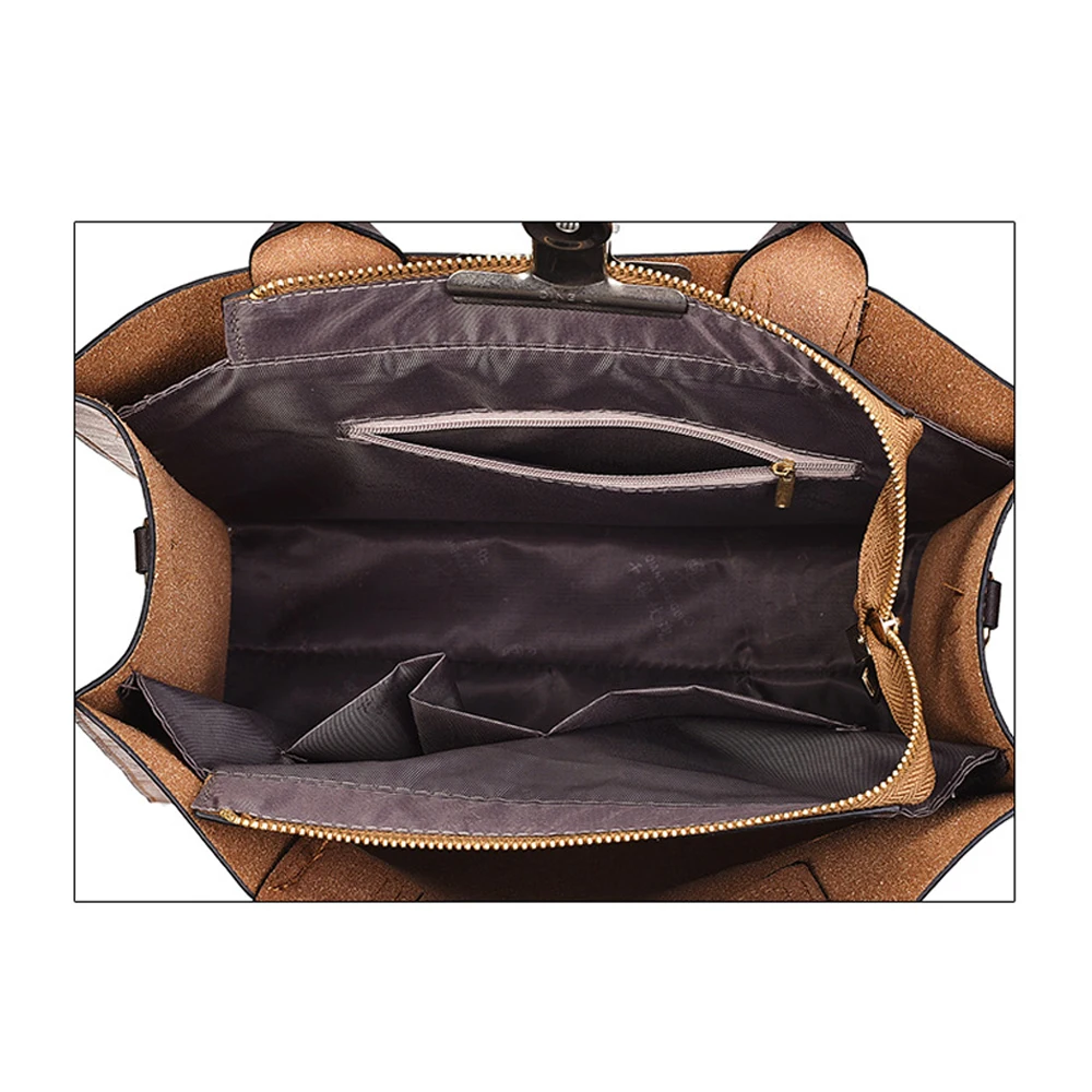 TTOU, женская сумка из искусственной кожи, набор из 3 предметов, большая сумка-тоут, женская сумка на плечо с кисточками, модная сумка на плечо, кошелек