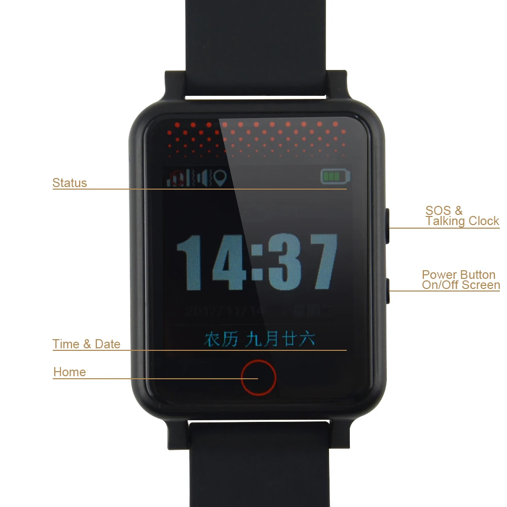 Персональный gps Смарт часы с устройством слежения RF-V36 gps+ Wifi+ LBS Отслеживание для Elederly детей двусторонний разговора сердцебиение/Обнаружение артериального давления