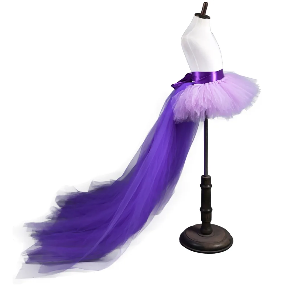 

Lavender Solid Princess Toddler Girl Overall Skirt with Detachable Train Above Knee Mini Tutu Skirt Kids Ball Gown for Christmas