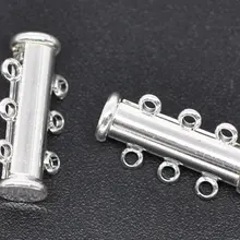 DoreenBeads медь+ Магнитный гематит переключателя застежки цилиндр серебряный цвет 20 мм x 10 мм(6/" x 3/8"), 1 комплект Новинка