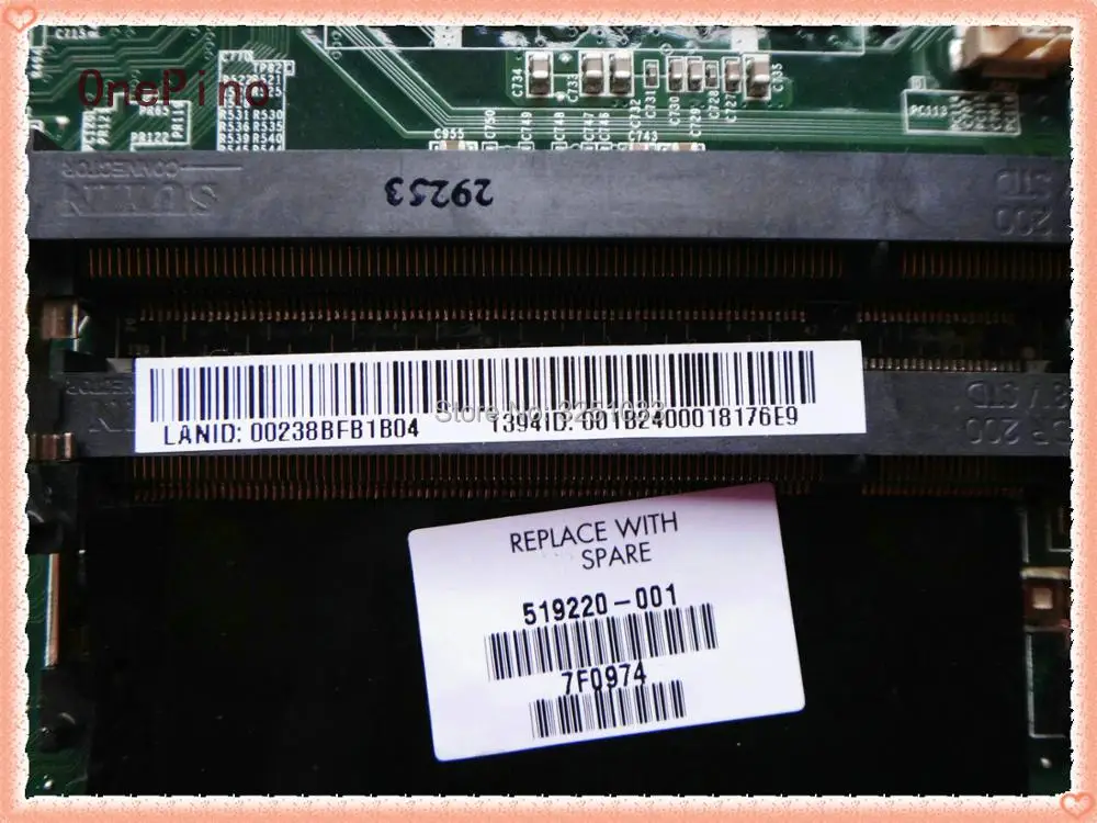 519220-001 для ноутбука ПК HX16 для hp HDX16 материнская плата DDR2 PM45 N10P-GE1 GT130M чипсет, 1 GB TESTADO e могут появиться пятна perfeito