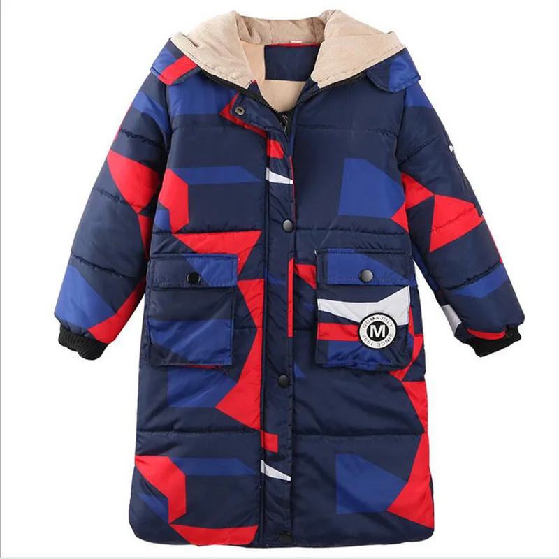

2018 autumn winter down jacket for boy warm thicken hooded cotton coat for children outwear kids clothing