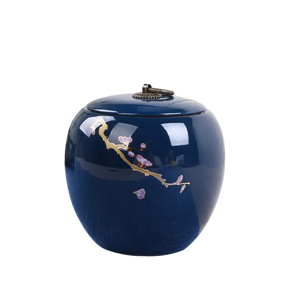 

Dear Pet Memorials Plum Blue Glaze Ceramics Pet Cremation Urn