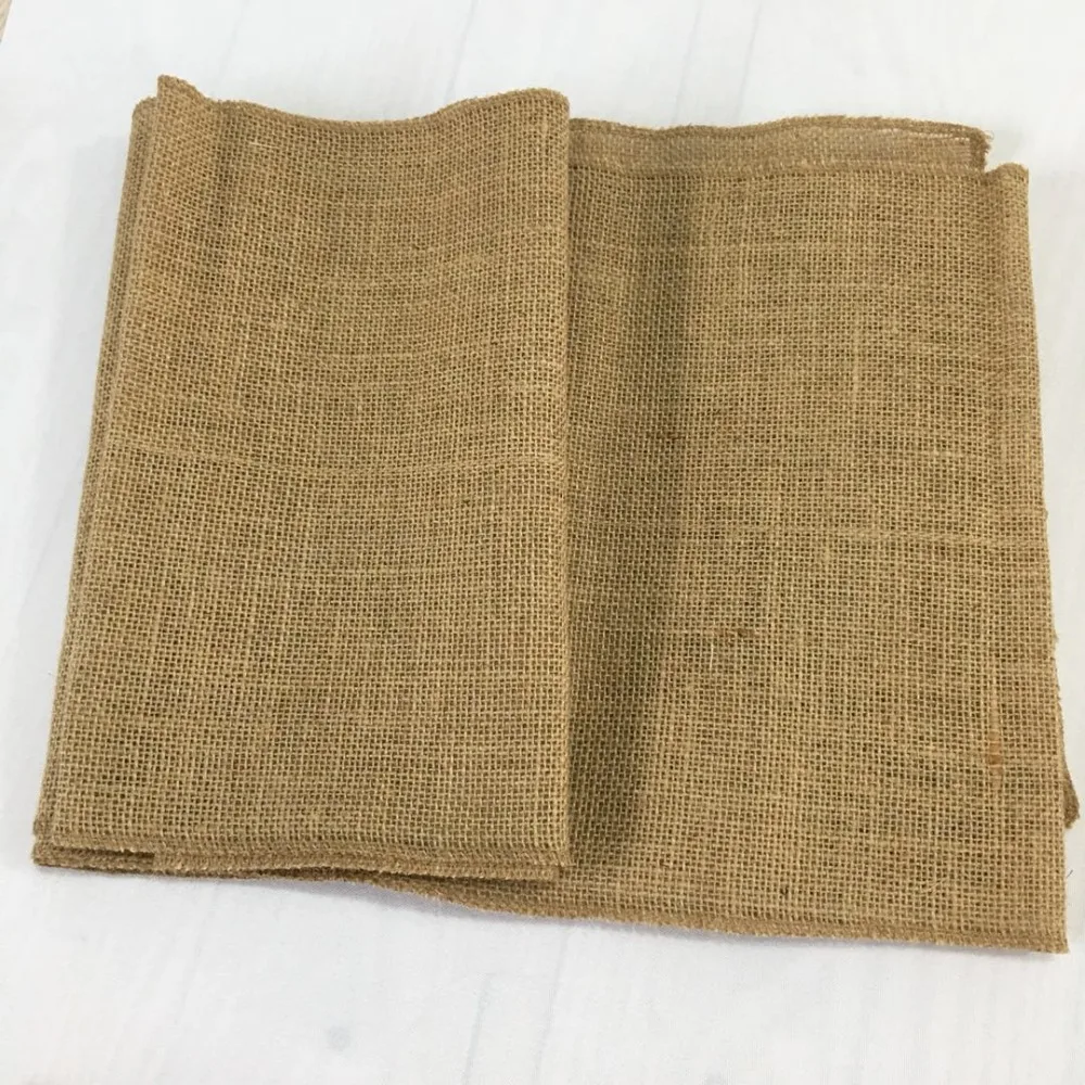  SMOPOR High Quality Jute burlap Square Linen Table Cloth For Wedding Events Home Party banquet Rust