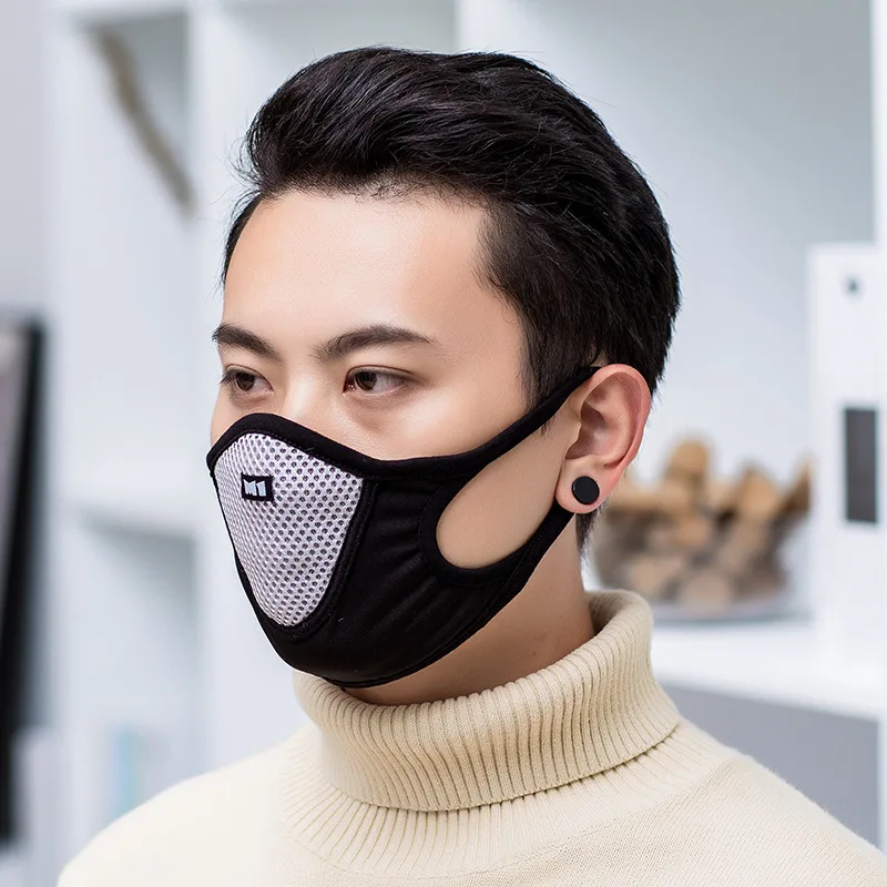 Anti-fog Mask Sport Riding Outdoor Dustproof Mask Protection Breathable Comfortable Black Filter Respirator Washable Cotton Mask