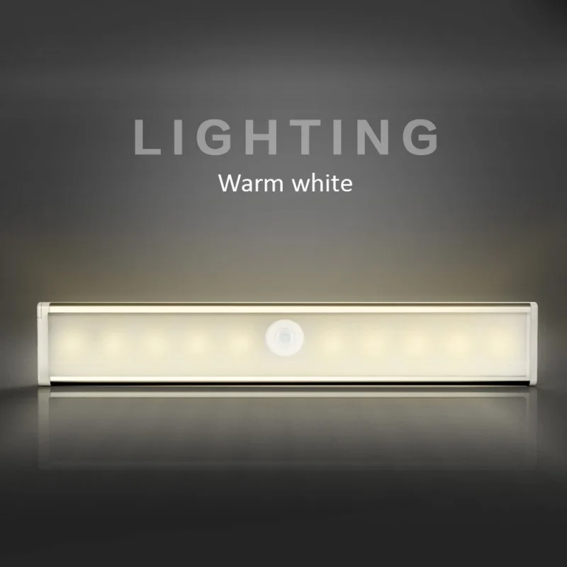 Датчик движения ночник Портативный 10 Светодиодный светильник для шкафа светильники с питанием от аккумулятора беспроводной шкаф ИК