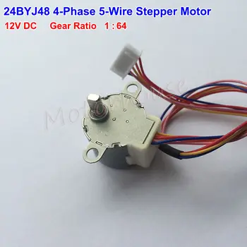 

Micro Gear Stepper Motor 24BYJ48 DC 12V 4 Phase 5 wire Geared box Reduction Air Conditioner Stepping Motor Gear Ratio 1:40