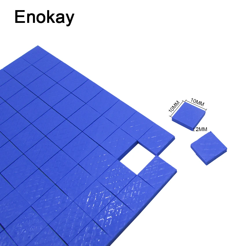 Enokay 50 шт./лот Высокое качество 10X10x2 мм синие теплопроводные полоски термопасты Соединения колодки