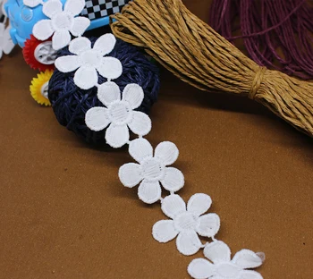 

NEW ZAKKA 3.4CMX15Y Embroidered Small Flower Milk Silk Lace Ribbon Sewing Applique Lace Trims Tape Wedding Party Decor Craft