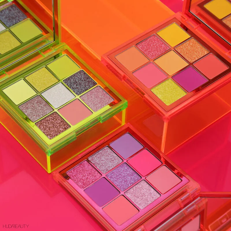 

Huda Beauty NEON New 9 color eyeshadow Long-lasting Easy to Wear eyeshadow pallete Waterproof glitter eyeshadow