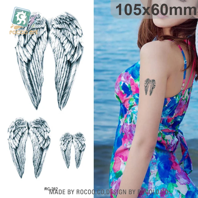 RC2282 Sexy Body Art Water Transfer Tattoo Decal Waterproof Temporary Tattoo Sticker Gray Sexy Angel Wing Fake Tattoo RC2282 Sexy Body Art Water Transfer Tattoo Decal Waterproof Temporary Tattoo Sticker Gray Sexy Angel Wing Fake Tattoo
