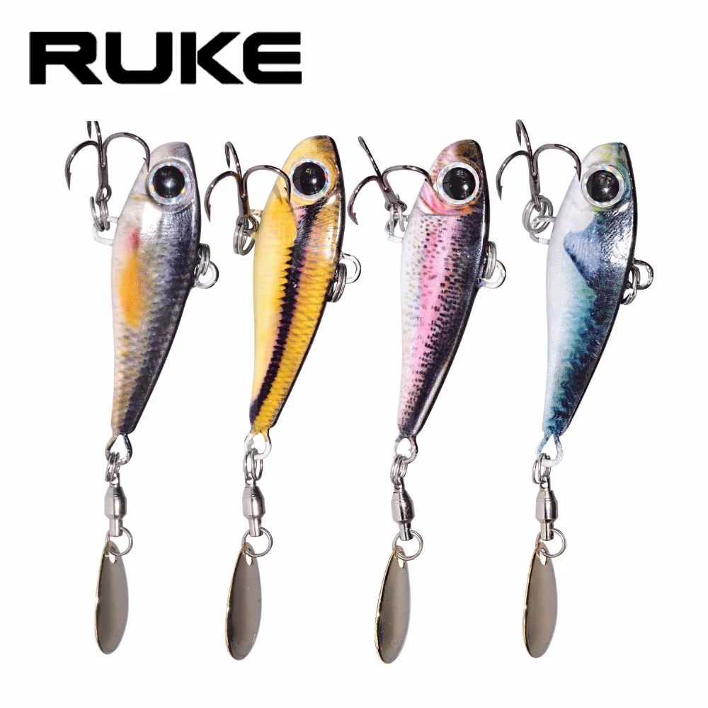 RUKE New Fishing Lure Baits 8 color 3D lead fish hot style 50mm 18g