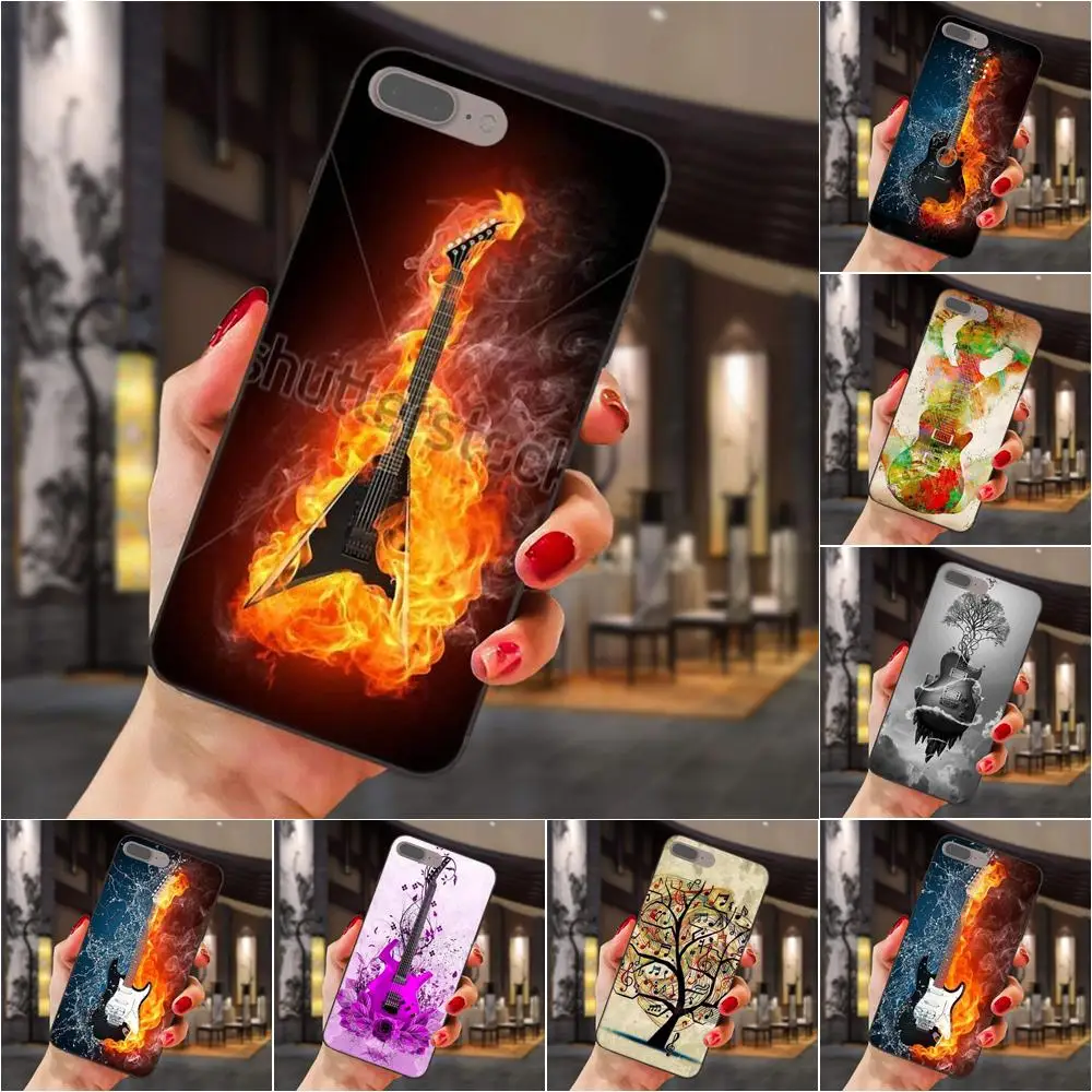 

For Huawei Honor 5A 6A 6C 7A 7C 7X 8A 8C 8X 9 10 P8 P9 P10 P20 P30 Mini Lite Plus Soft Patterns Fire Water Guitar Music Poster