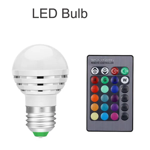 Светодиодный RGBW RGB лампа E27 E14 GU10 MR16 меняемая цветная лампа bombillas Точечный светильник 3 Вт 110 В 220 в 12 В лампада с регулируемой яркостью - Испускаемый цвет: LED Bulb