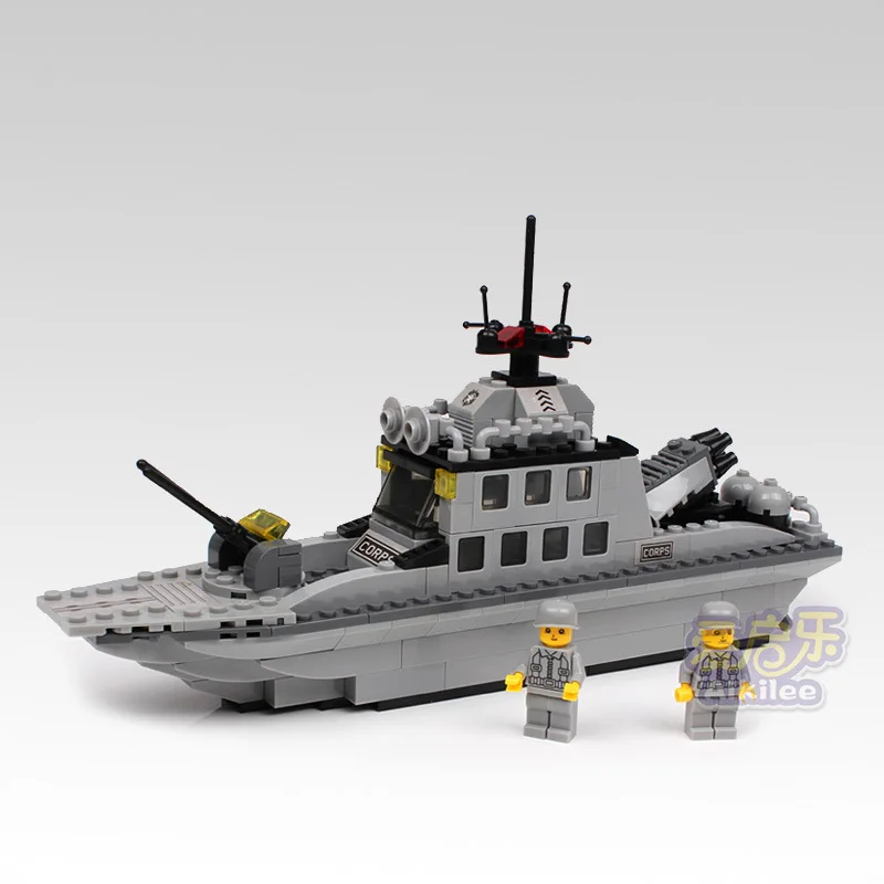 Navy destroyer Chaser Battleship model Fight inserted Building Blocks