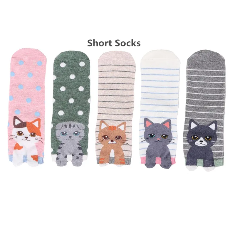 MYORED 5pairs woman short socks women's cotton cartoon animal for woman casual dress gift socks Calcetines de dibujos animados - Цвет: F150