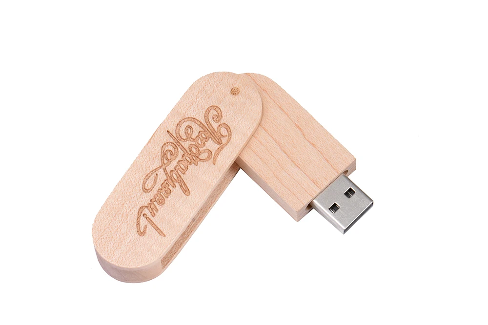 JASTER заказной выгравированный логотип деревянный вращающийся usb 2,0 U Диск флеш-накопитель 4 ГБ 8 ГБ 16 ГБ 32 ГБ 64 ГБ 128 Гб(более 10 шт. бесплатный логотип