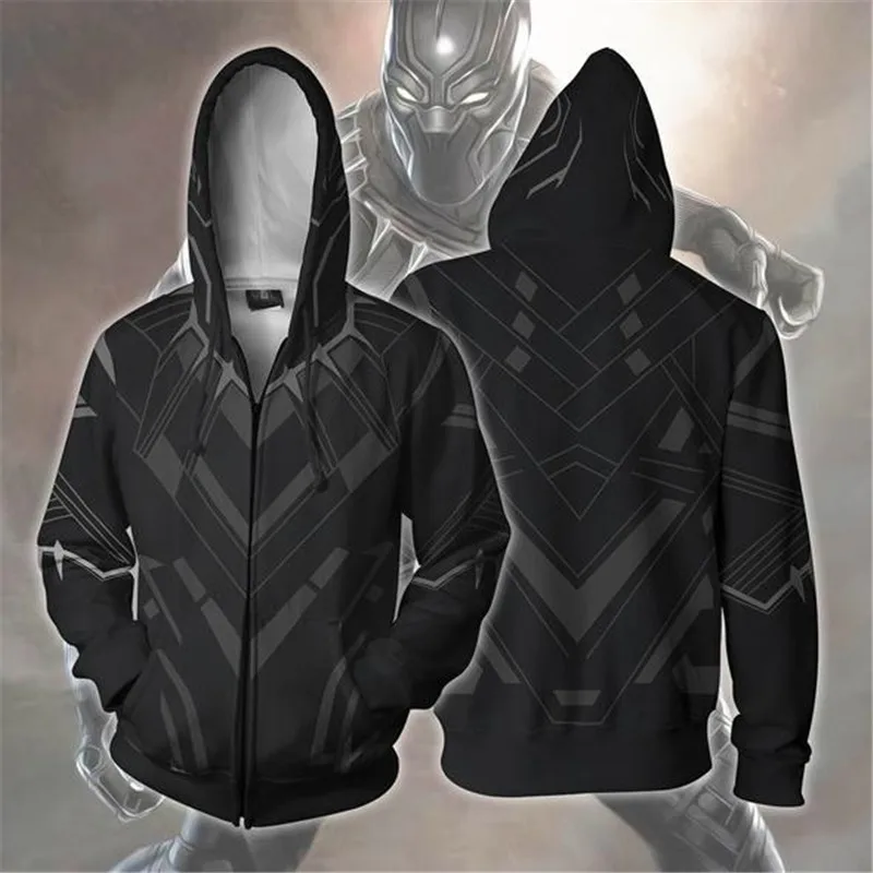 

Black Panther Costume Hoodie Cosplay Movie Hoodie Sweatshirts 3D Men New