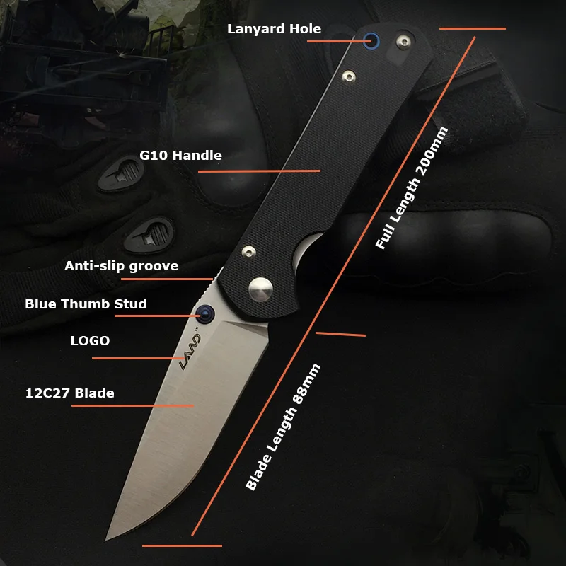 Land 910 Plus Складной нож 12C27 лезвие G10 ручка шарикоподшипник Открытый Тактический выживания кемпинг утилита военный Мультитул