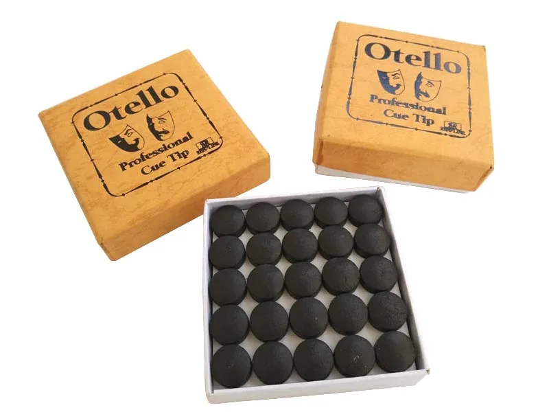 

50pcs/lot New Brand Otello Brown Billiards Pool cue tips 13mm Water Buffalo Professional cue tip Billiard accessories